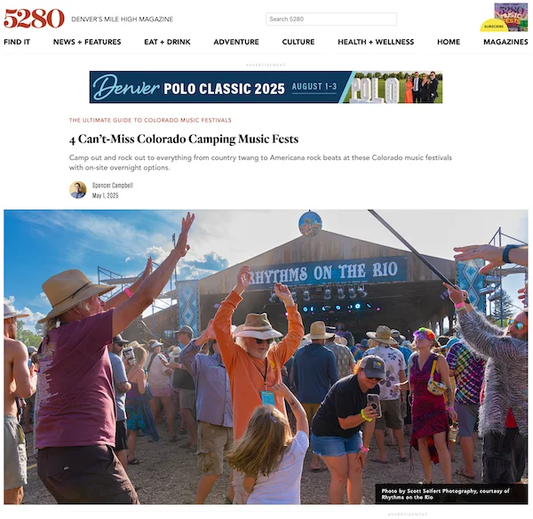 5280 "Can't Miss Colorado Camping Festivals"